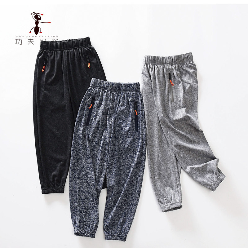 2020 new boy pants thin section Children's day silk collection foot anti-mosquito pants autumn style CUHK child casual long pants 5042