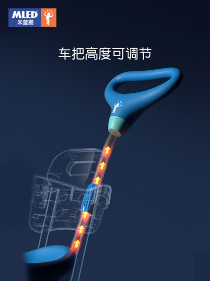 米蓝图宝宝儿童三轮车手推车小孩童车脚踏车婴幼儿童自行车1-3岁