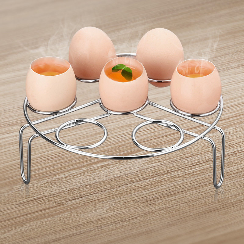 Kens 304 stainless steel steamed egg rack Triangle steamed egg rack Multi-function steamed egg rack Seven holes round egg rack