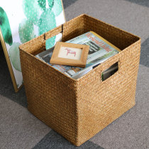 Kens straw cabinet storage basket large straw storage basket Japanese basket study finishing basket