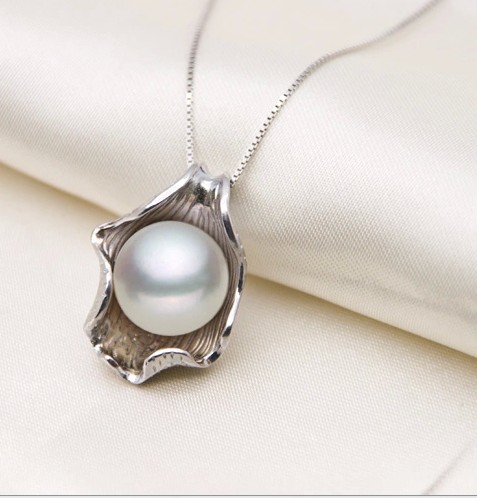 Mountain Down Lake Natural Fresh Water No Time Glare Round Pearl Pendant Necklace Shell Half Silver Send Mother Elders