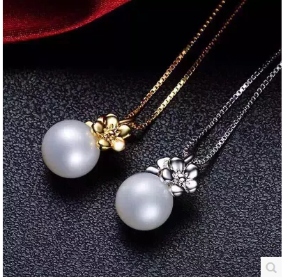 Natural freshwater pearl Japanese classic Butterfly Romance Flowers S925 pure silver gilded collarbone pendant necklace to send girlfriend