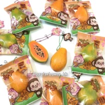 New genuine Squishy mini half papaya slow rebound with scented fine packaging key pendants knead