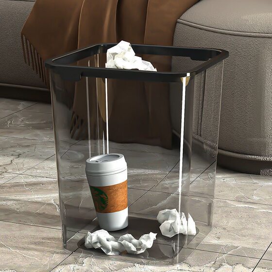 Trash can for home living room light luxury high-end kitchen paper basket