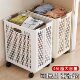 Foldable wheeled laundry basket household storage basket