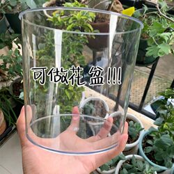 ins Stylish and Beautiful Desktop Trash Can, Flower Vase, Fish Tank, Desktop Storage, Stationery and Miscellaneous Items Storage Bin, Transparent, for Women