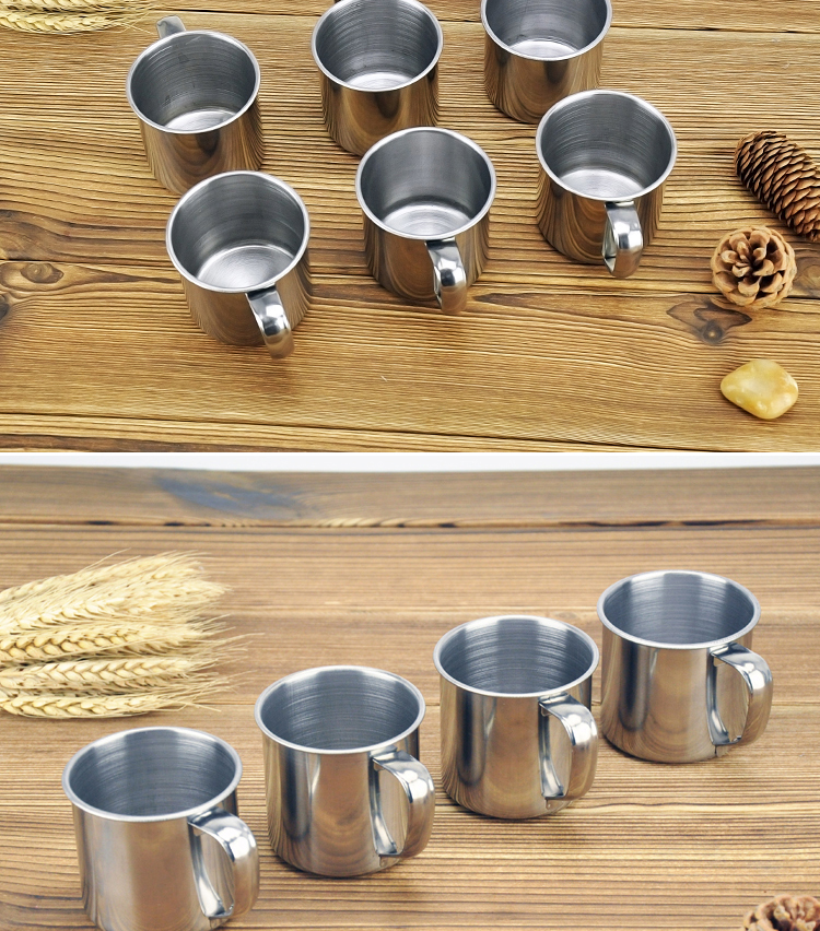 Dày chống bỏng 7 cm ly uống nước mẫu giáo thép không gỉ ly ly trẻ em ly với tay cầm ly