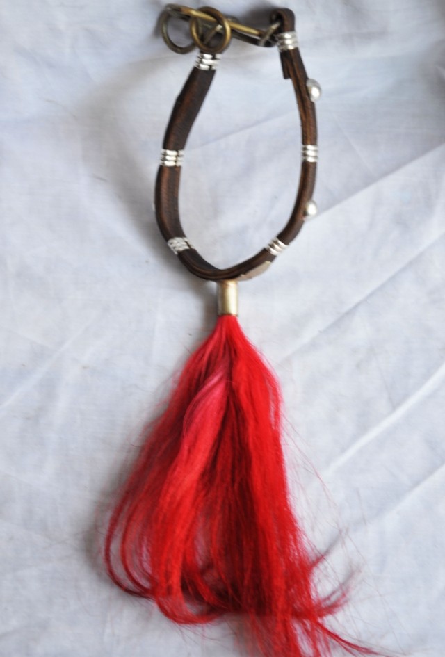 Dog collar pure horse mane red British new shepherd traditional harness supplies dog collar medium and large dog leash chain dog chain rope