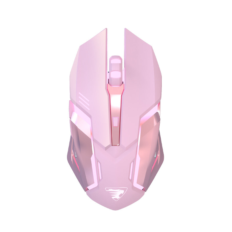 Forerunner G306 Wireless Bluetooth Dual-Mode Mouse Silent Rechargeable E-Sports Gaming Mouse for Girls Cute Pink