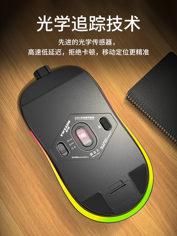 Forerunner G301 Wireless Bluetooth Dual-Mode Gaming Mouse Rechargeable Silent Office and E-Sports Dedicated Logic