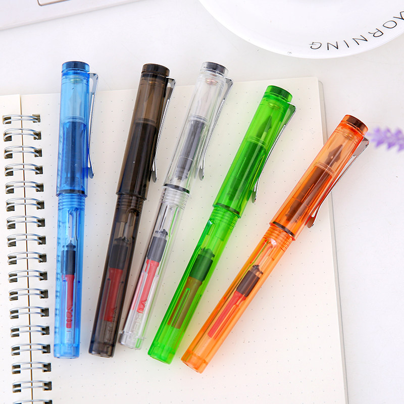 6-pack Yiren 359 pen pen and ink set Student pen fresh and transparent upright pen replaceable ink bag