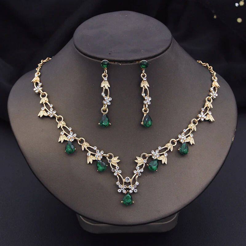 rhinestone bridal jewelry set – luxury flower choker for women