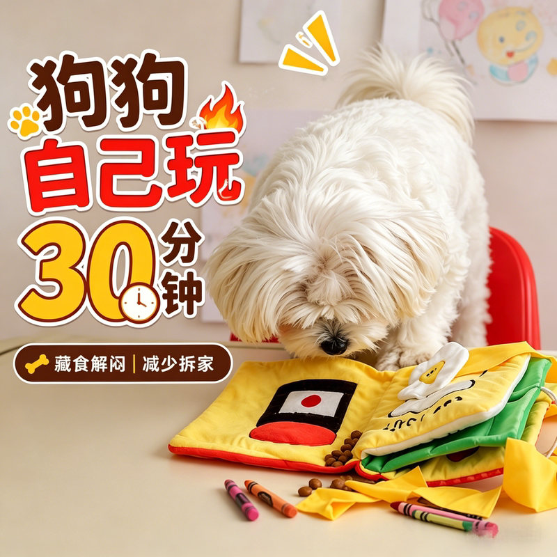 Dog Sniffing Book, Boredom-Relief Gadget, Bite-Resistant, Anti-Disassembly, Hidden Treat Toy, Pet Educational Training Toy, Puppy Supplies