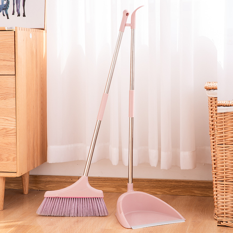 Sweep dustpan suit household stainless steel long rod wind-proof broomomomomomomomom kitchen living room combination