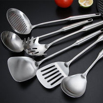 Stainless steel spatula soup spoon thickened 304 household stainless steel long handle stir-fry spoon Colander anti-scalding kitchen utensils