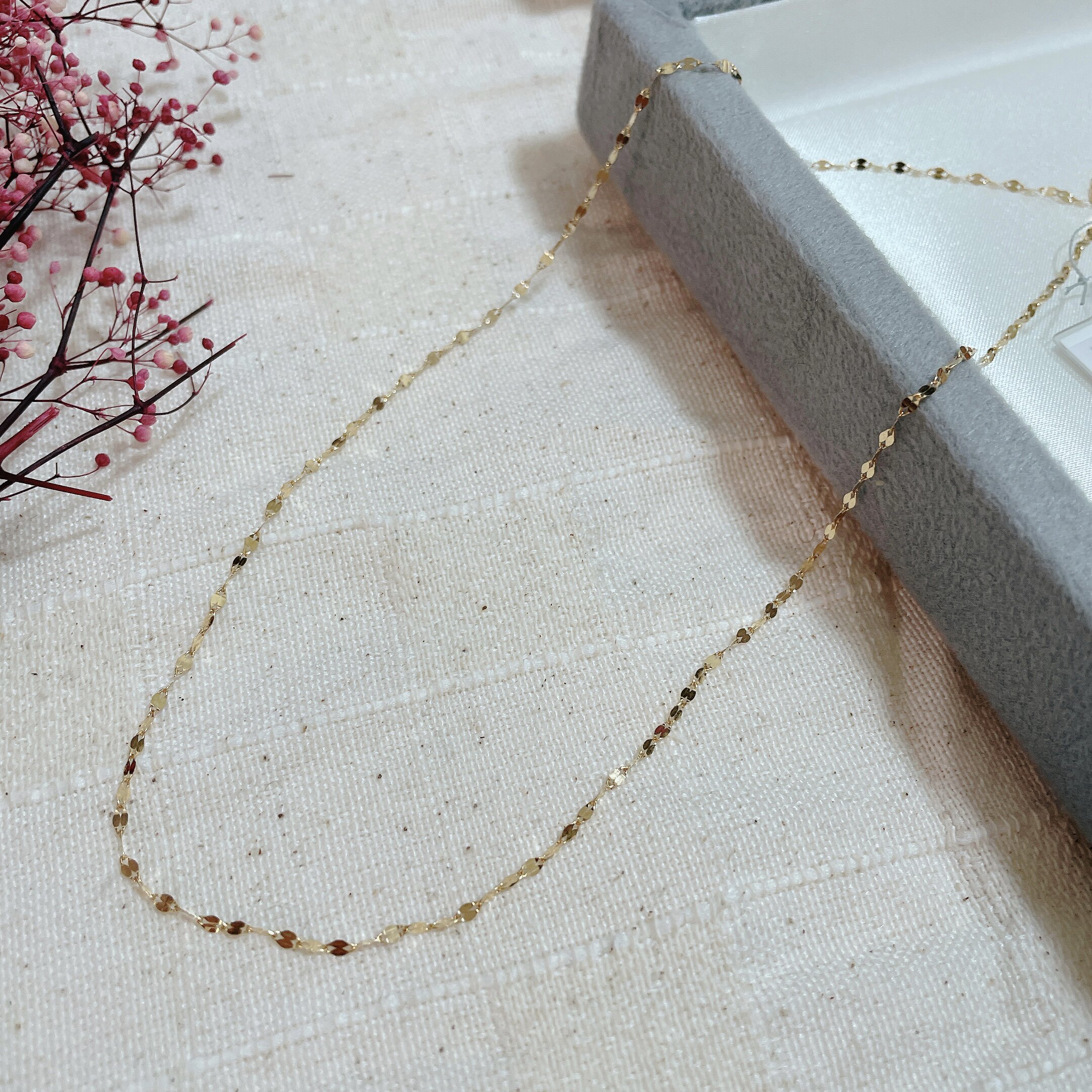 18k Golden Days Style High Set Super Shiny Fashion Lip Chain