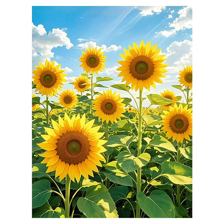 Sunflower Decorative Painting, Pastoral Flower Sea Scenery, Sunflower Entrance Hall Study Wall Sticker Mural, Dormitory Self-Adhesive