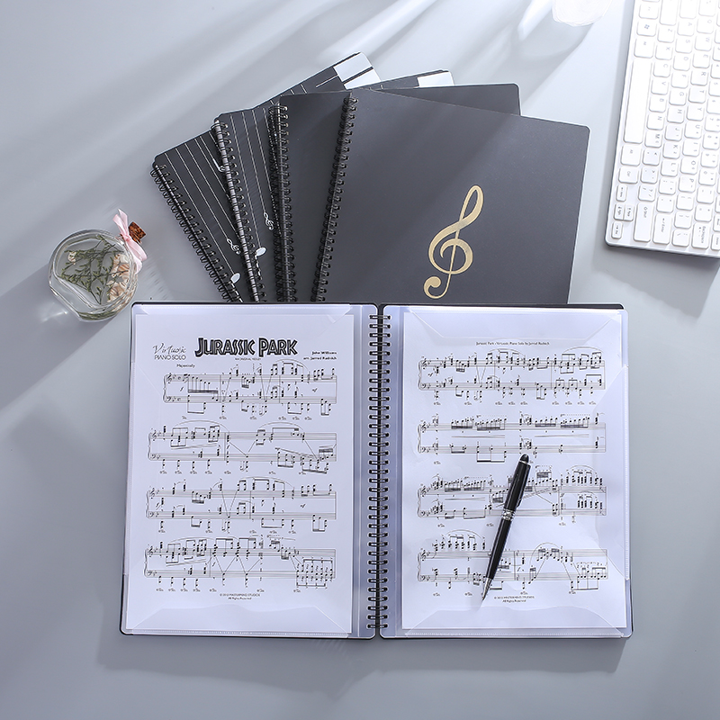 A4 Piano sheet music folder openwork can be modified non-reflective folder Student band information book black custom