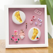 Glazed Baby Souvenir Baby Born Full Moon 100 Days Old Gift Hands And Feet Imprinted Clay 