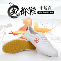 Tai chi shoes Martial arts school martial arts shoes men and women youth old people children sports training shoes Canvas beef tendon bottom practice shoes