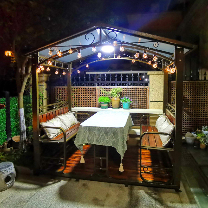 Anti-corrosion wooden pavilion outdoor villa garden garden small house iron pavilion assembled four corners