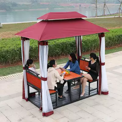 Pavilion outdoor mini outdoor wrought iron pavilion mobile wooden house Leisure Farm tent courtyard garden sunshade canopy