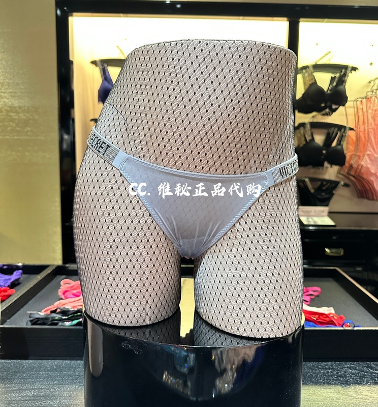 Victoria's Secret Logo Rhinestone Lettered Belt Sexy Comfortable Clearance Women's Half-Cover Panties