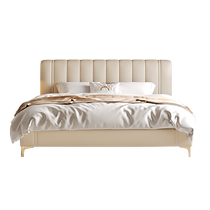 Fimax leather bed modern simple soft bed cream style wedding bed 1 8m double bed internet celebrity master bed