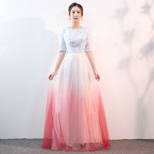 Evening dress prom gown Evening dress annual meeting dress dress banquet host dress chorus dress dress length