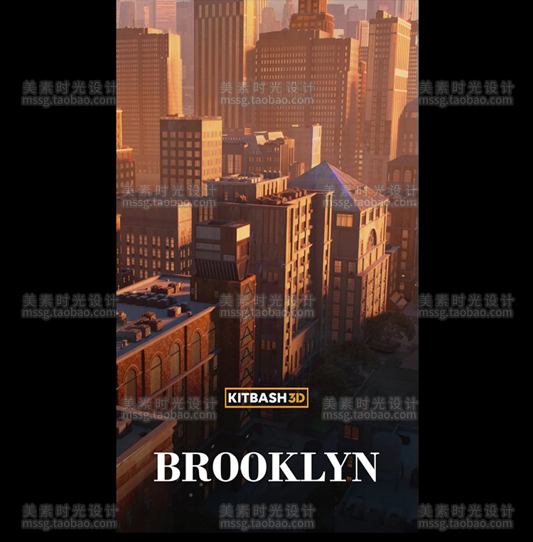 图片[3]-Kitbash3d-Brooklyn布鲁克林blender建筑楼房C4D模型3d素材集K050-cg男孩