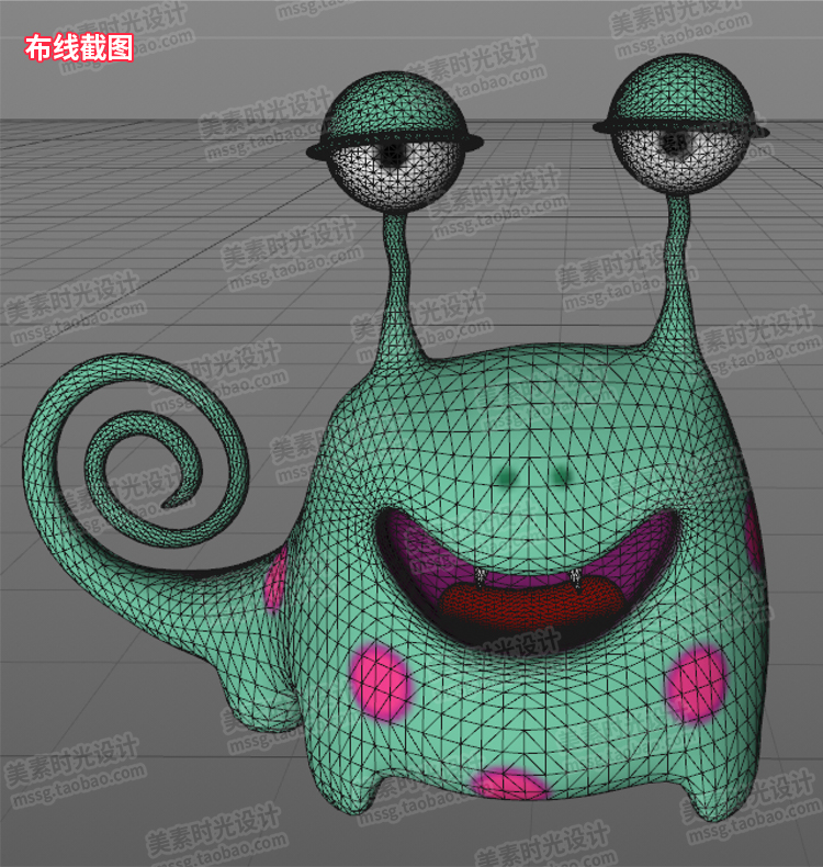 图片[5]-blender卡通可爱小怪兽小恶魔怪物妖怪3D模型fbx obj文件C4D素材-cg男孩