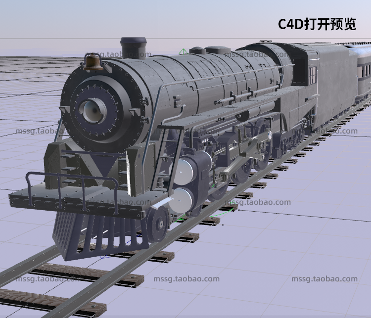 图片[5]-创意轨道交通工具 复古蒸汽火车场景C4D工程模型3D立体素材 C291-cg男孩
