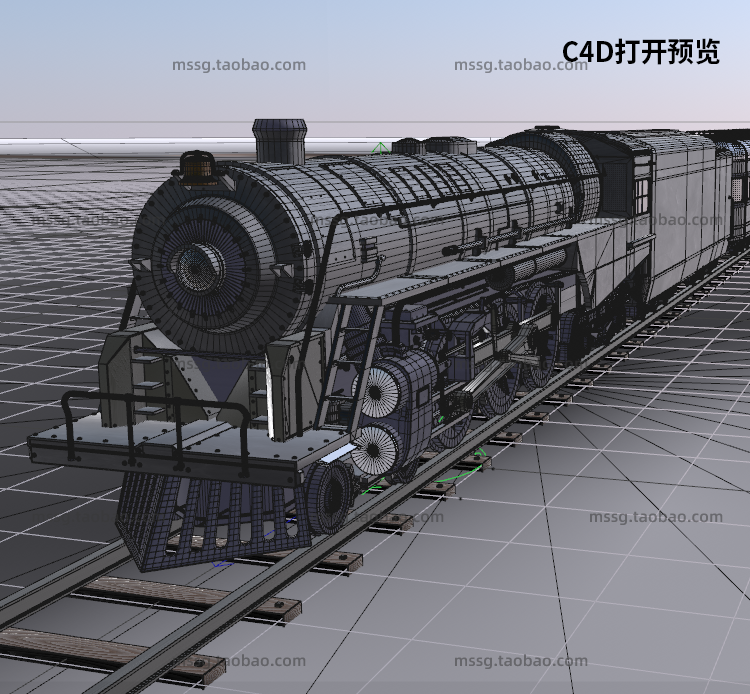 图片[6]-创意轨道交通工具 复古蒸汽火车场景C4D工程模型3D立体素材 C291-cg男孩