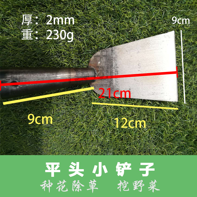 Small shovel, small shovel head, iron handle, wooden pole weeding, planting flowers, outdoor camping, digging wild vegetables, picnic hand shovel