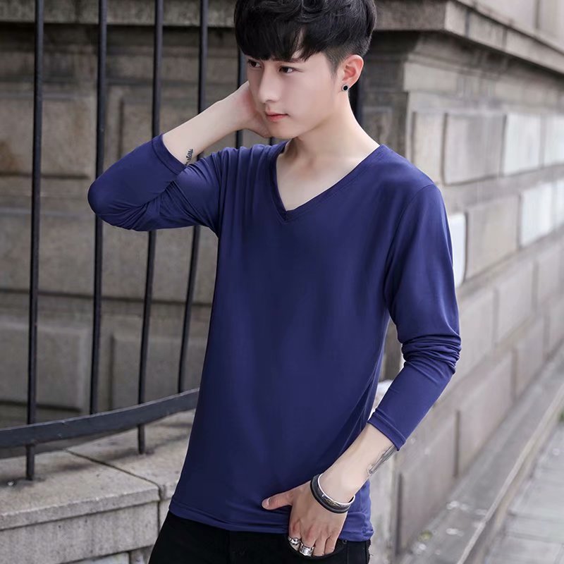 10 nhân dân tệ quần áo 9,9 dài tay áo thun mens mùa thu quần áo lót mỏng trên một mảnh ấm áp T-shirt lớn mã lỏng thủy triều