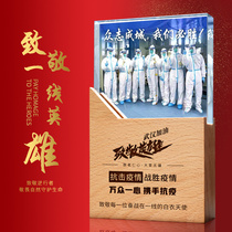 Creative anti-epidemic hero crystal medal customized Thanksgiving medical care commendation charity donation award trophy custom memorial