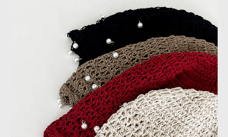 Japanische Retro handgemachte gestrickte Blumenpullover Hüte für Frauen Frühling Sommer dünne hohle atmungsaktive vielseitige Mützen Kappe – Detail 2