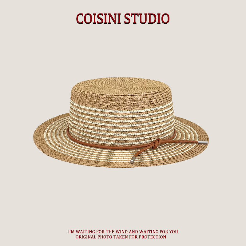 Hand-Woven Large Capacity Straw Tote Bag For Women, Sun Protection Straw Hat Set, Casual Fashion Versatile Shoulder Bag - Thumbnail 4