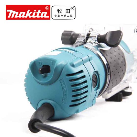 Makita 3709 가장자리 트리밍 기계 3703 목공 라우터 및 조각 기계 휴대용 1/4 베이클라이트 밀링 알루미늄 플라스틱 플레이트 슬롯 머신