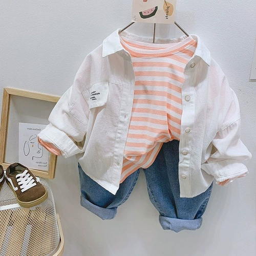 Детский осенний хлопковый лонгслив, в западном стиле