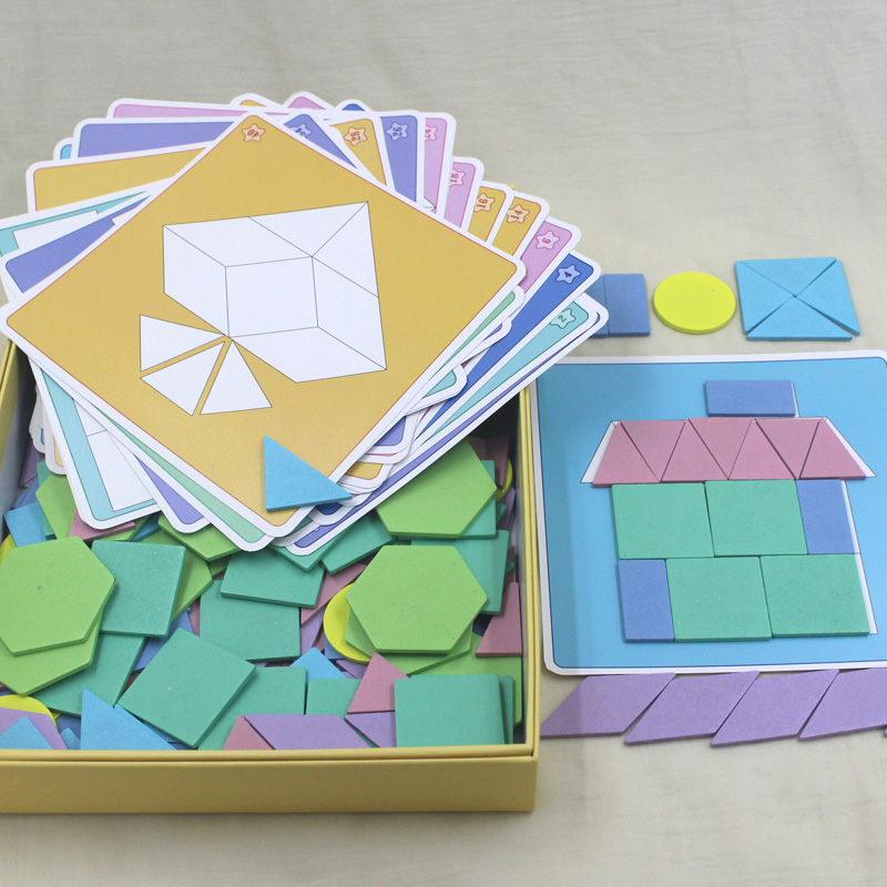 Children Shape Pairing Jigsaw Puzzle Kindergarten Small Middle Class Teaching Aids Area Toys 2-3-6 Year Old 4 Kids Puzzle