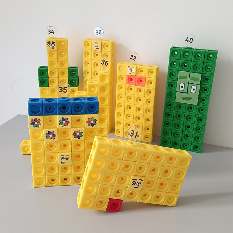 Цифровой кубик cube плоские цифровые строительные блоки numberblocks строительные блоки 30-100 развивающие игрушки для раннего образования Изображение 1
