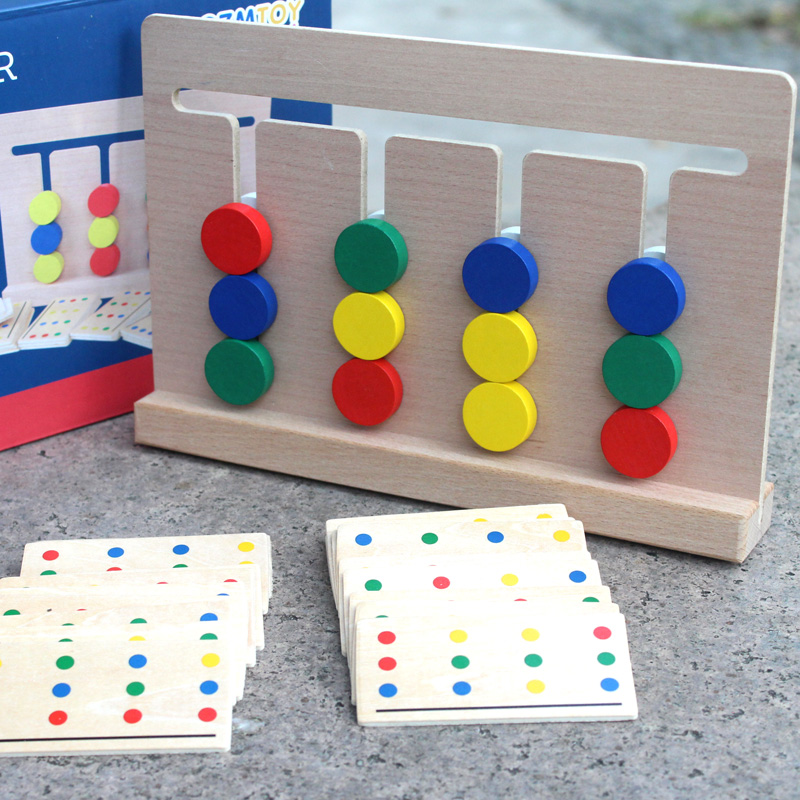 Baby Montessori Early Education Toys Mental Development Four-color Game Kindergarten Educational Aids 2-3-5 Years Old