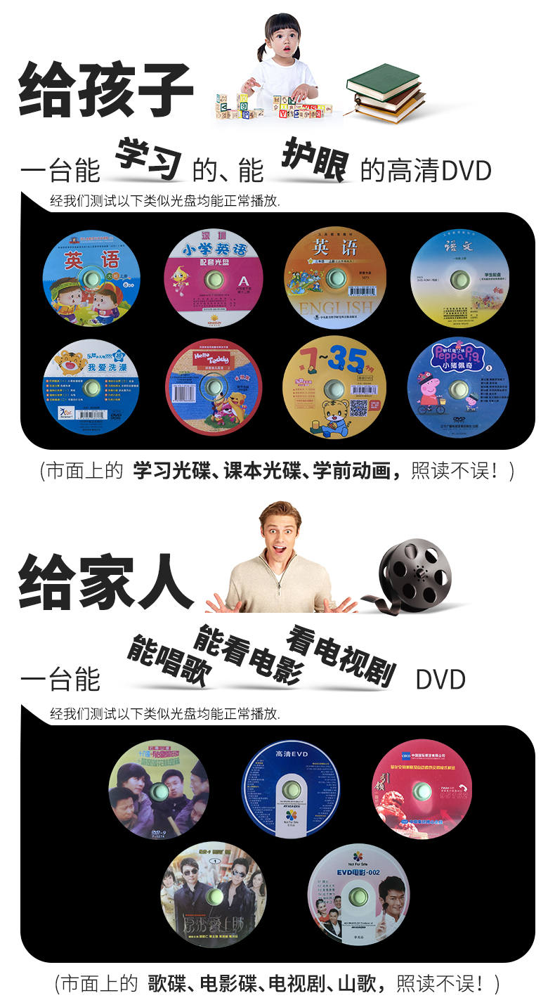 máy chiếu 4k SAST / SAST ST-668 đầu DVD gia đình EVD HD player vcd CD cd toàn bộ đĩa 4K video di động RMVB trẻ em một đầu phát có HDMI - Trình phát TV thông minh bộ phát wifi