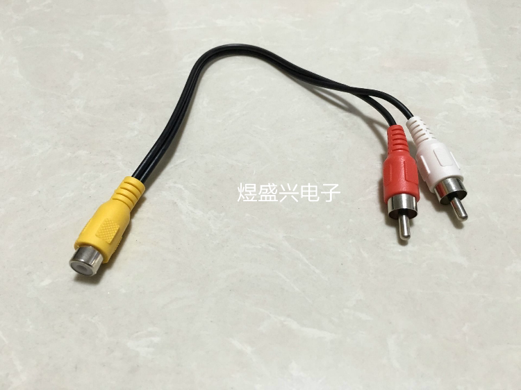 One-to-two audio cable 1RCA female to 2RCA male AV cable one female to two male lotus head short-line audio and video tee