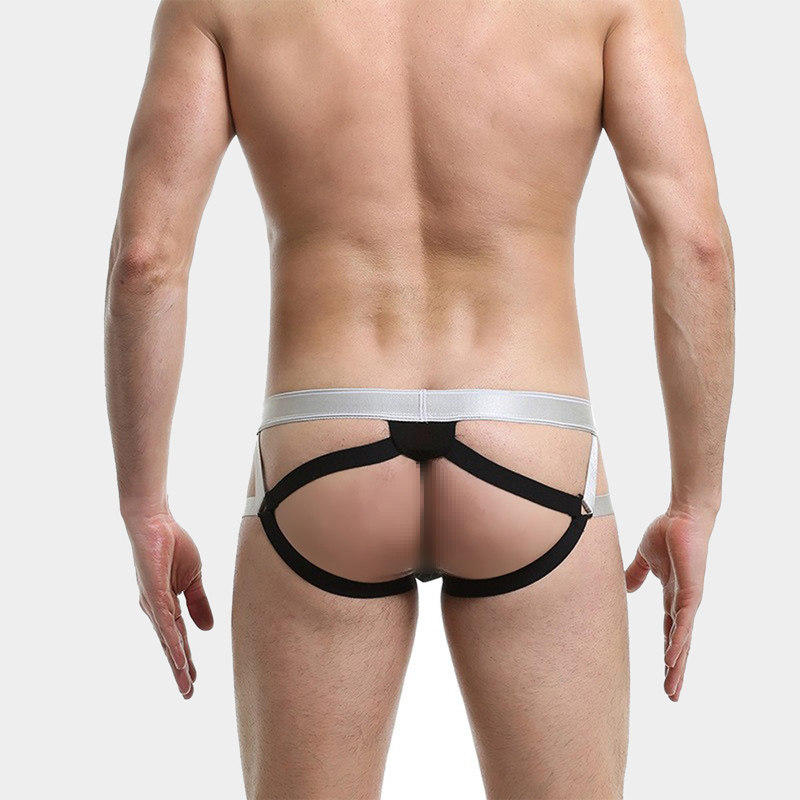 Mujiyoupin sexy hip-lifting men's underwear pure cotton low-waist briefs personality hollow double thong tight thong