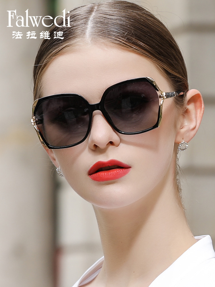 Sunglasses female anti-ultraviolet round face big face slim elegant fashion polarizer retro trendy square frame sunglasses 2022