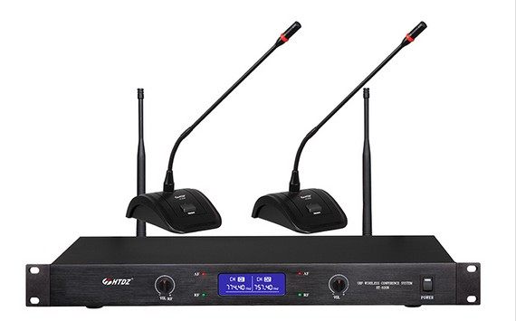 HTDZ sea days HT-288U one drag two wireless gooseneck conference microphone UHF segment fixed frequency
