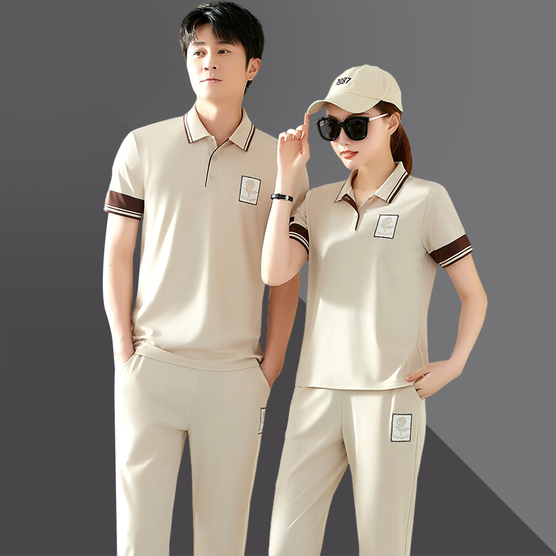 Sports Suit Men's 2026 Summer Short-Sleeved Polo Shirt Men's and Women's Casual Two-Piece Set Fashionable Couple Sportswear for Women
