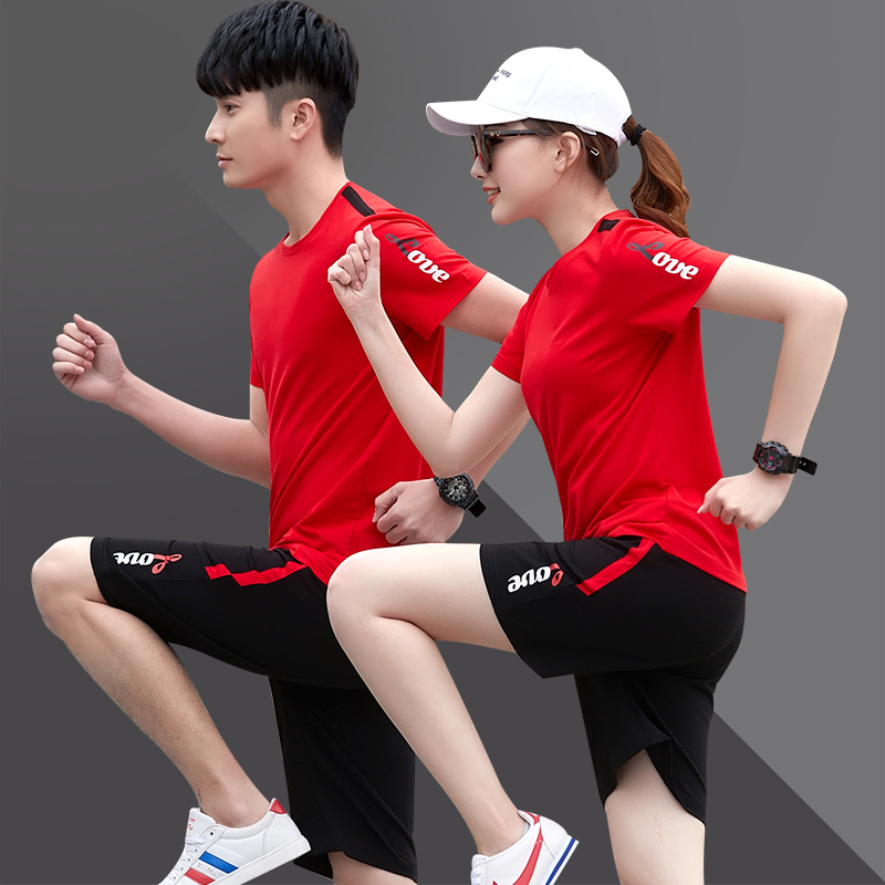Sports Suit for Men, Summer Thin Running Suit, Short-Sleeved Shorts, Large Size Casual Couple Sportswear Suit for Women, Summer Sports Suit for Men, Summer Thin Running Suit, Short-Sleeved Shorts, Large Size Casual Couple Sportswear Suit for Women, Summer